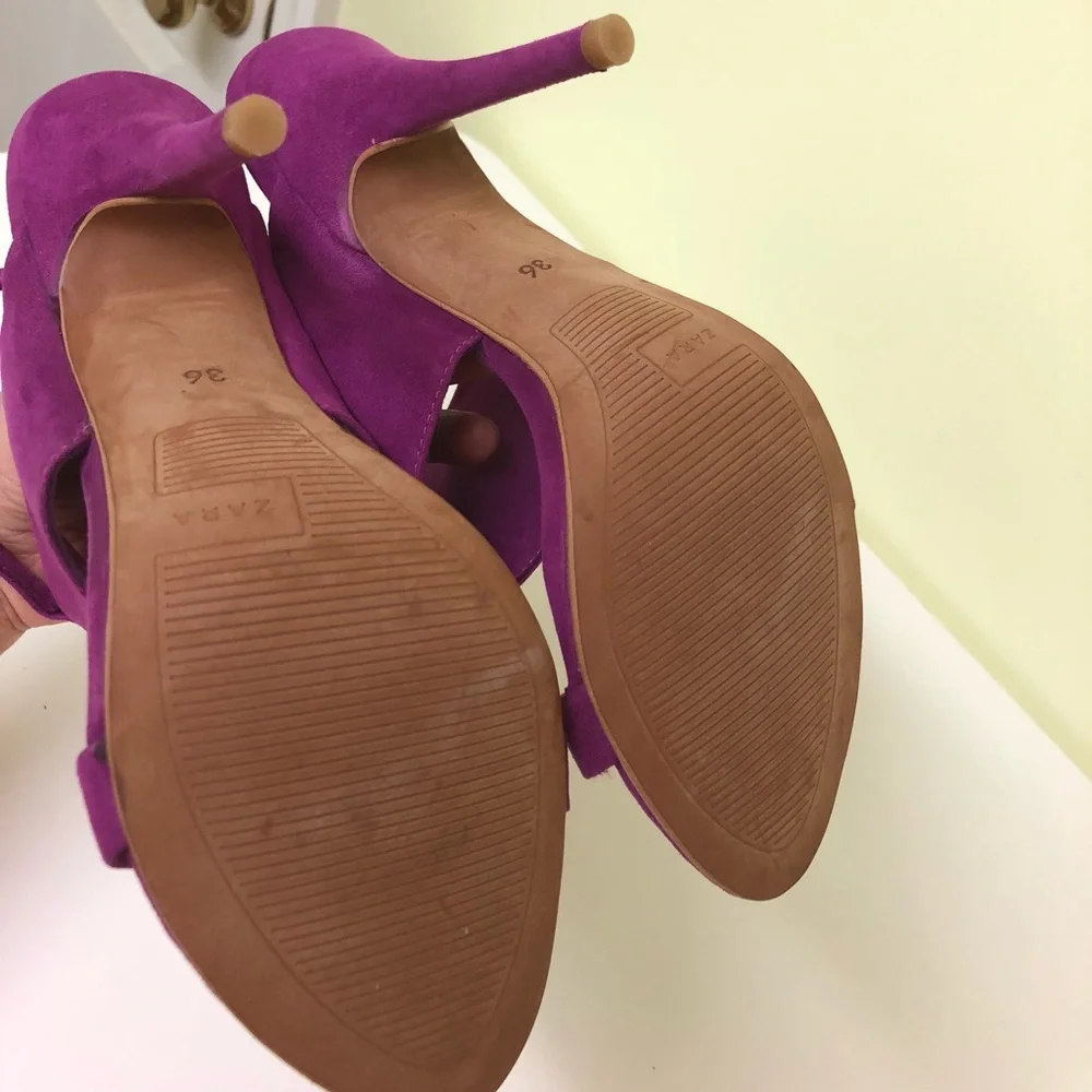 Zara Pink Heels Sz 36 - Picture 3 of 3